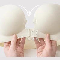 Front Closure Strapless Bras for Women Seamless Push up Brassiere Thick Soft Underwear Solid Color Adjustable Invisible Lingerie